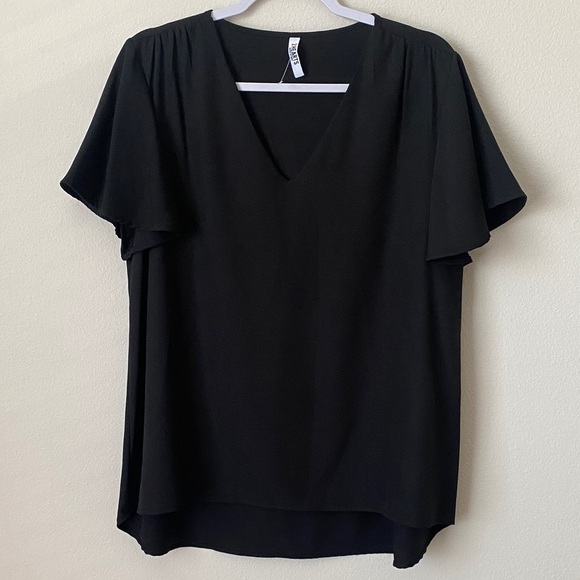 2 Hearts Tops - 2 Hearts Black V-Neck Blouse